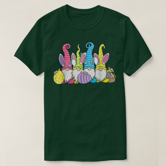 ハッピーイースターバニー格言イースターエッグ狩りかわいい Tシャツ (デザイン正面)
