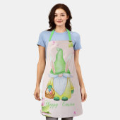 ハッピーイースターバニー格言 エプロン (着用した状態)