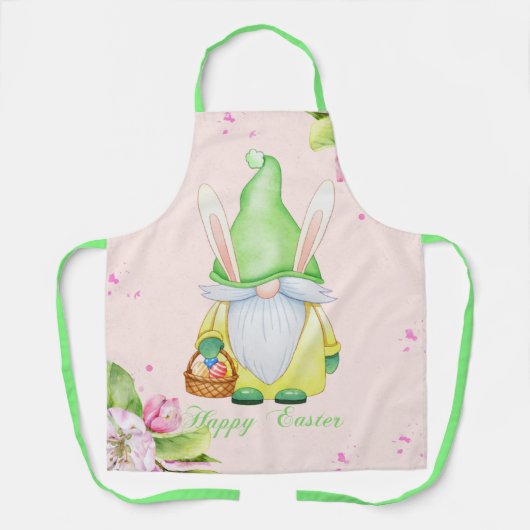 ハッピーイースターバニー格言 エプロン (正面)