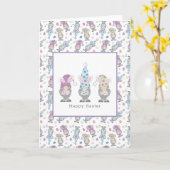 ハッピーイースターバニー格言 カード (黄色い花)