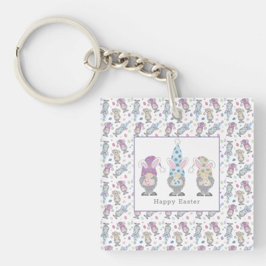ハッピーイースターバニー格言 キーホルダー (正面)