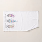 ハッピーイースターバニー格言 バスタオルセット (ハンドタオル)