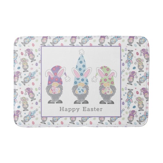 ハッピーイースターバニー格言 バスマット (正面)