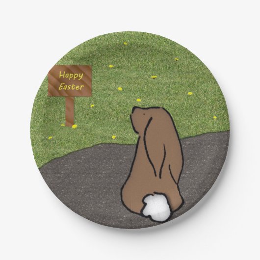 ハッピーイースターバニー紙プレート ペーパープレート (正面)