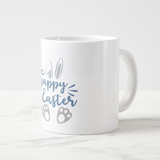 ハッピーイースターバニー耳とバニー足 ジャンボコーヒーマグカップ (正面右)