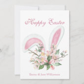 ハッピーイースターバニー耳フローラグリーティング シーズンカード (正面)