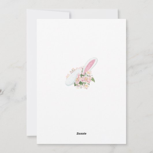 ハッピーイースターバニー耳フローラグリーティング シーズンカード (裏面)
