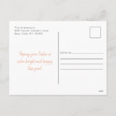 ハッピーイースターバニー耳写真ホリデーポストカード シーズンポストカード (裏面)