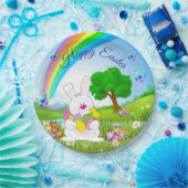 ハッピーイースターバニー色の卵かわいい ペーパープレート (パーティー)