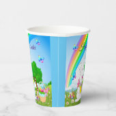 ハッピーイースターバニー色の卵かわいい 紙コップ (右)