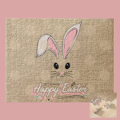 ハッピーイースターバニー顔ニュートラル水玉模様 ジグソーパズル