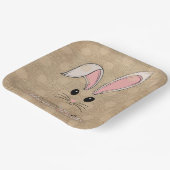 ハッピーイースターバニー顔ニュートラル水玉模様 ペーパープレート (傾斜あり)