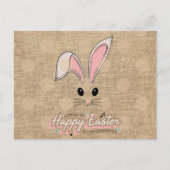 ハッピーイースターバニー顔ニュートラル水玉模様 ポストカード (正面)
