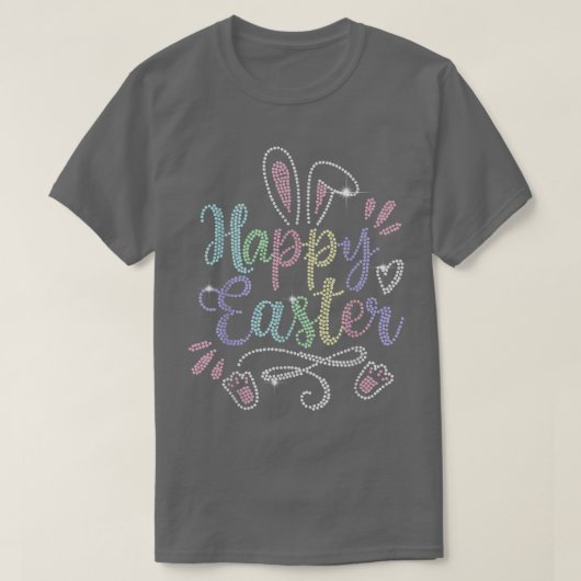 ハッピーイースターバニー顔for Women Girls Kids Easte Tシャツ (デザイン正面)