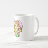 ハッピーイースターバニー、かわいい顔ガールシャツ コーヒーマグカップ (正面右)