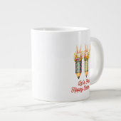 ハッピーイースターバニー、イースターデー ジャンボコーヒーマグカップ (正面右)