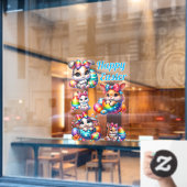 ハッピーイースターバニー ウィンドウサイン (カフェ窓)