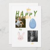 ハッピーイースターバニー・シック・エッグ写真 シーズンカード (正面/裏面)