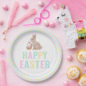 ハッピーイースターバニー ペーパープレート (パーティー)