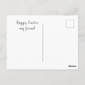 ハッピーイースターバニー、卵デザイン ポストカード (裏面)