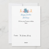 ハッピーイースターバニー(花は編集可能) シーズンカード (裏面)