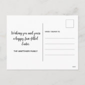 ハッピーイースターバラ金ゴールドグリッターホリデーカード シーズンポストカード (裏面)