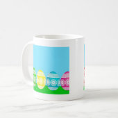 ハッピーイースターパウダー青かわいい卵デザイン コーヒーマグカップ (正面左)