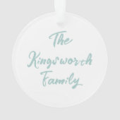 ハッピーイースターパステルイースターバニーエッグの水色 オーナメント (裏面)