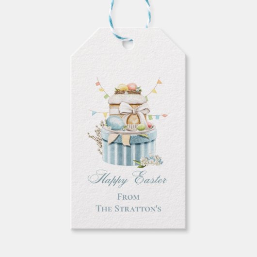 ハッピーイースターパステルエッグギフトラベル ギフトタグ (正面)