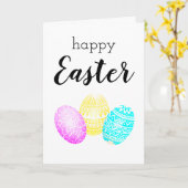 ハッピーイースターパステルエッググリーティングカード カード (黄色い花)