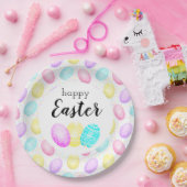 ハッピーイースターパステルエッグパターン ペーパープレート (パーティー)