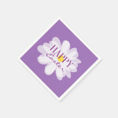 ハッピーイースターパステルエレガントデイジーフラワーナプキン スタンダードカクテルナプキン (角)