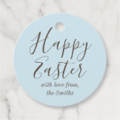 ハッピーイースターパステルスタイリッシュブルーパーティーフェイヴラベル フェイバータグ (正面)