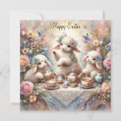 ハッピーイースターパステルフローララムティーパーティー シーズンカード (正面)