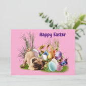 ハッピーイースターパブドッグフラットホリデーカード シーズンカード (スタンド正面)