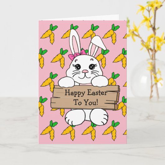 ハッピーイースターパーソナライズされたとデビルエッグレシピ カード (黄色い花)