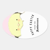 ハッピーイースターパーソナライズされたオーバルステッカー 楕円形シール (正面)