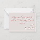 ハッピーイースターパーソナライズされたカードとウィッシュ。 ノートカード (裏面)