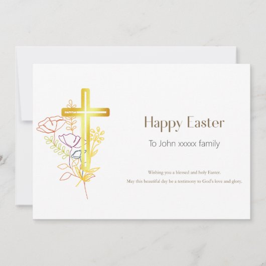 ハッピーイースターパーソナライズされたクリスチャン・カード シーズンカード (正面)