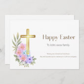 ハッピーイースターパーソナライズされたクリスチャン・カード シーズンカード (正面/裏面)