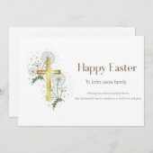 ハッピーイースターパーソナライズされたクリスチャン・カード シーズンカード (正面/裏面)