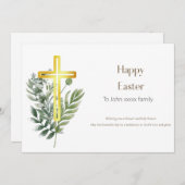 ハッピーイースターパーソナライズされたクリスチャン・カード シーズンカード (正面/裏面)
