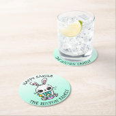 ハッピーイースターパーソナライズされたバニーシーズンズ ラウンドペーパーコースター (インサイチュ)