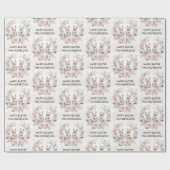 ハッピーイースターパーソナライズされたバニーパステル ラッピングペーパー (フラット)