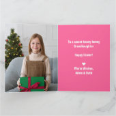 ハッピーイースターパーソナライズされたバニー孫娘 カード (内部)