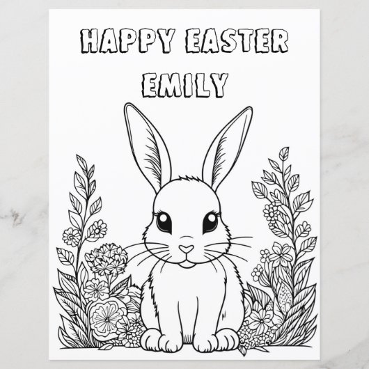 ハッピーイースターパーソナライズされたバニー文字 (裏面)