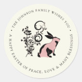 ハッピーイースターパーソナライズされたバモダンニー ラウンドシール (正面)