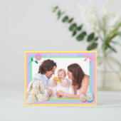 ハッピーイースターパーソナライズされたファミリー写真はがき シーズンポストカード (スタンド正面)