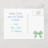 ハッピーイースターパーソナライズされたファミリー写真はがき シーズンポストカード (裏面)