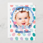 ハッピーイースターパーソナライズされたベビー写真 シーズンカード (正面/裏面)
